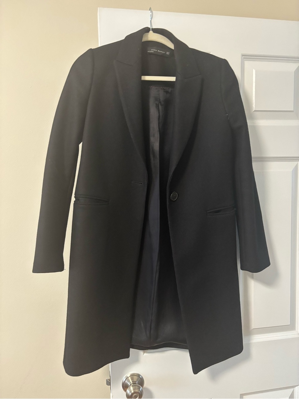 Zara Black Single-Button Trench Coat